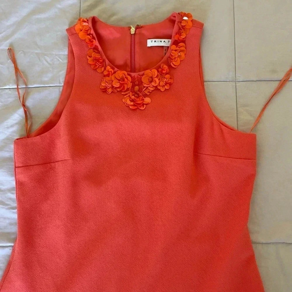 Trina Turk embellished coral ruffle mini dress - Picture 4 of 10